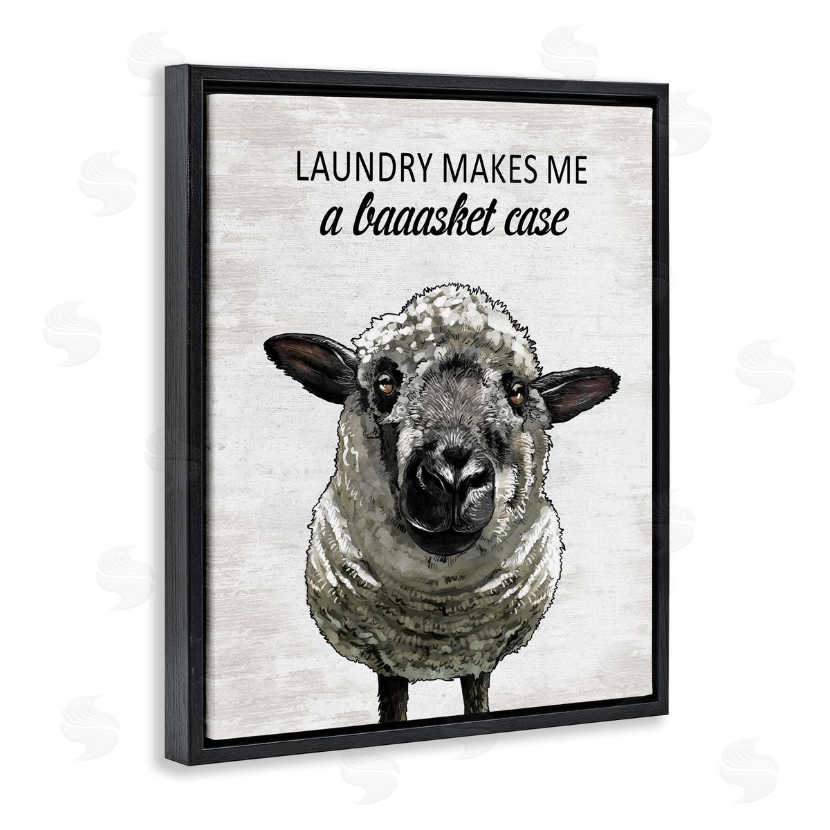 Laundry Makes Me Basket Case Black Floating Frame Canvas Wall Art, Home Decor by Lettered and Lined