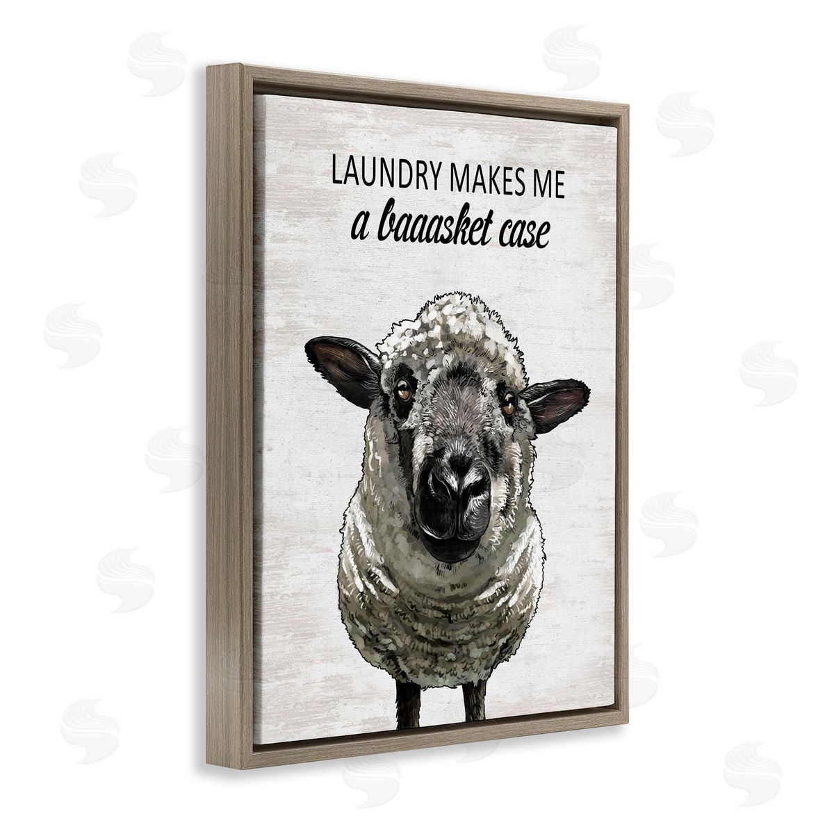 Laundry Makes Me Basket Case Brown Floating Frame Canvas Wall Art, Home Decor by Lettered and Lined