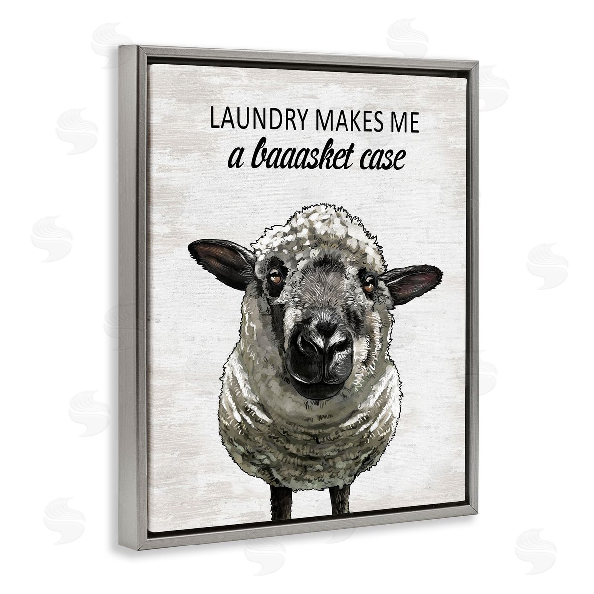 Laundry Makes Me Basket Case Grey Floating Frame Canvas Wall Art, Home Decor by Lettered and Lined