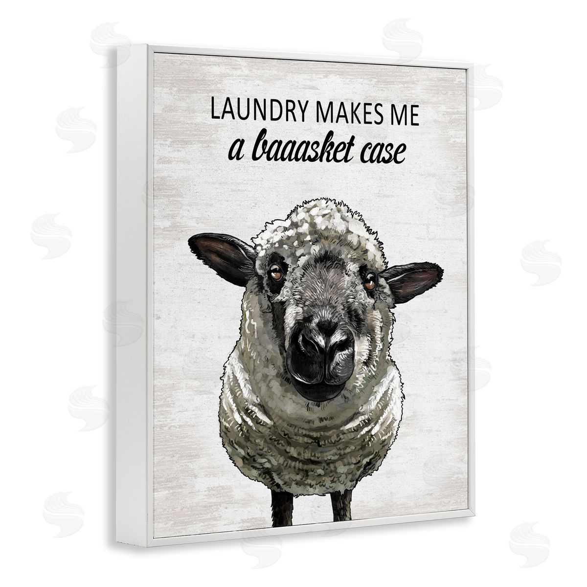 Laundry Makes Me Basket Case White Frame Print Wall Art, Home Decor by Lettered and Lined