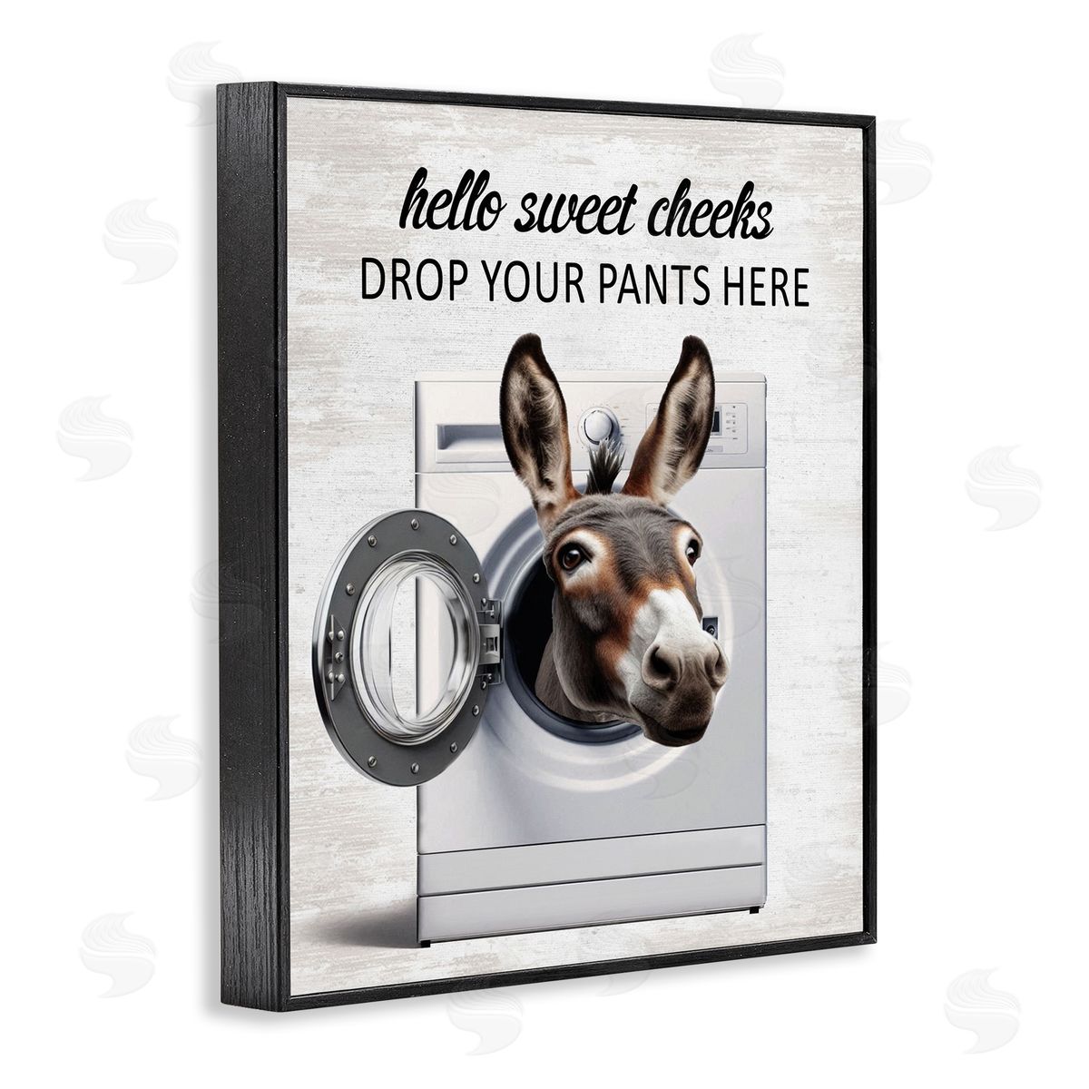 Funny Sweet Cheeks Laundry Black Frame Print Wall Art, Home Decor by Lettered and Lined