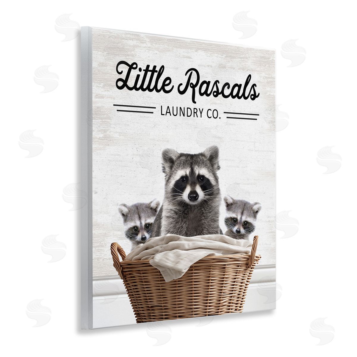 Little Rascals Laundry Raccoons Wood Plaque Wall Art, Home Decor by Lettered and Lined