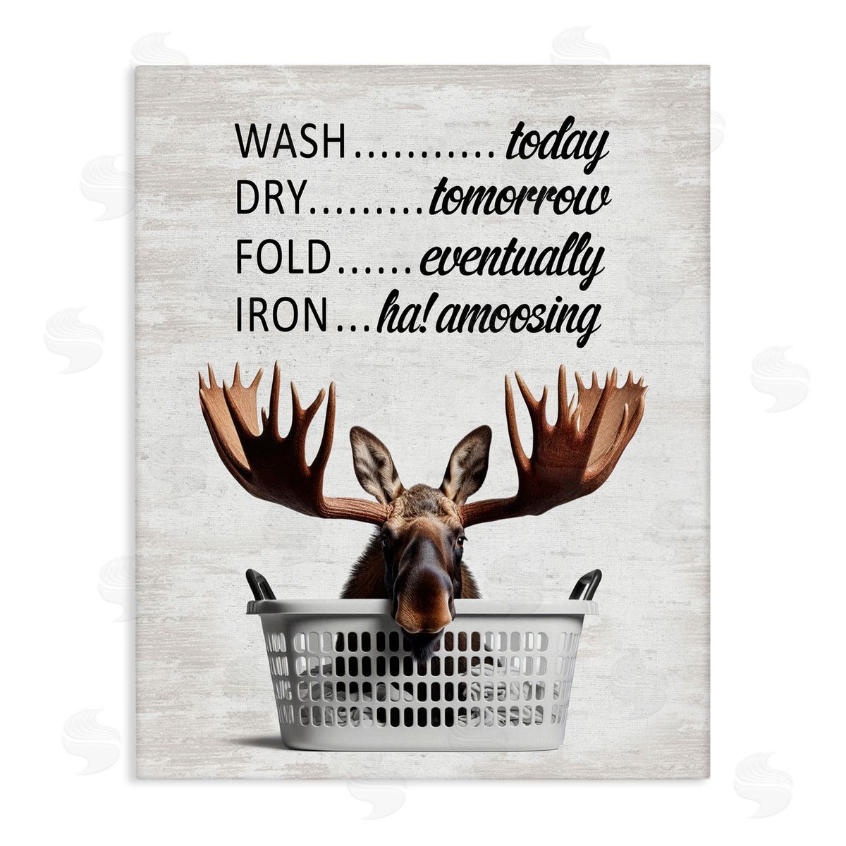 Sassy Moose & Laundry Canvas Wall Art, Home Decor by Lettered and Lined