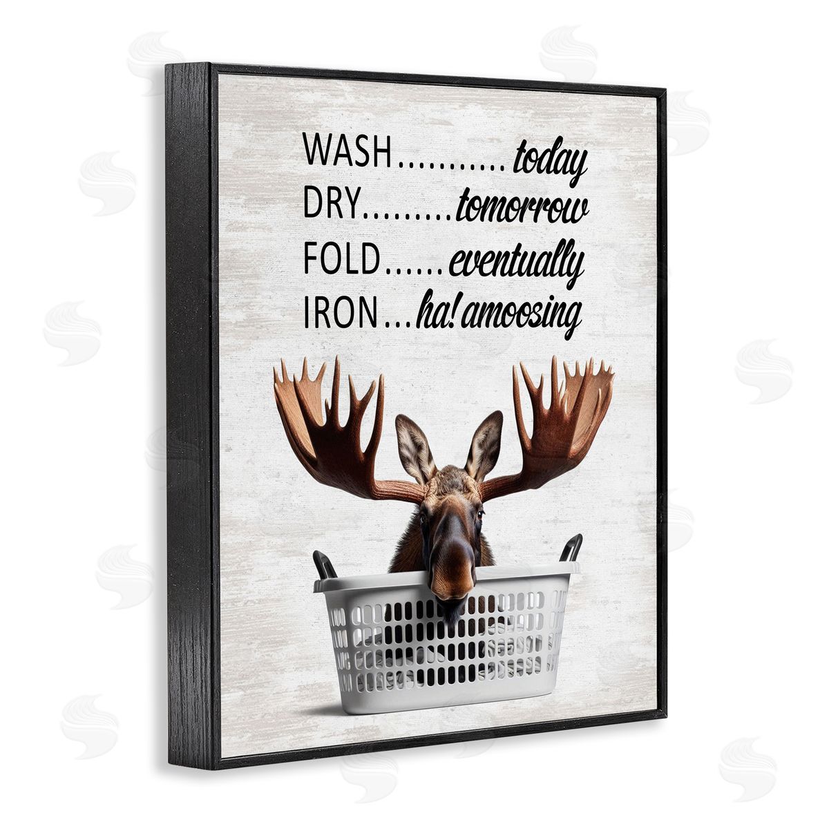 Sassy Moose & Laundry Black Frame Print Wall Art, Home Decor by Lettered and Lined