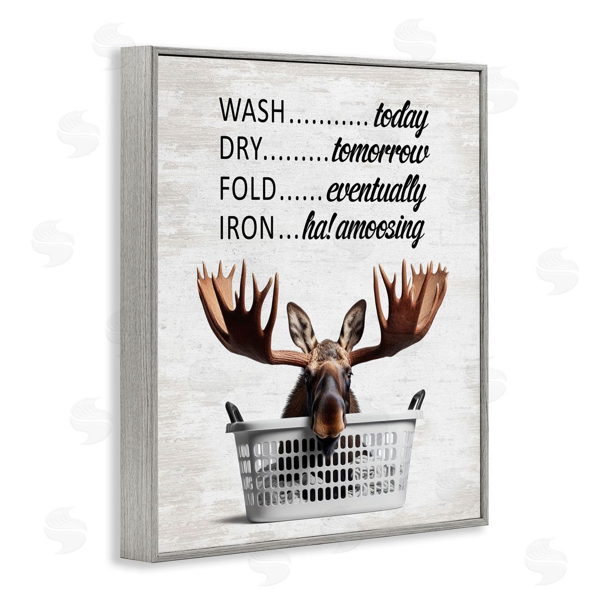 Sassy Moose & Laundry Grey Frame Print Wall Art, Home Decor by Lettered and Lined