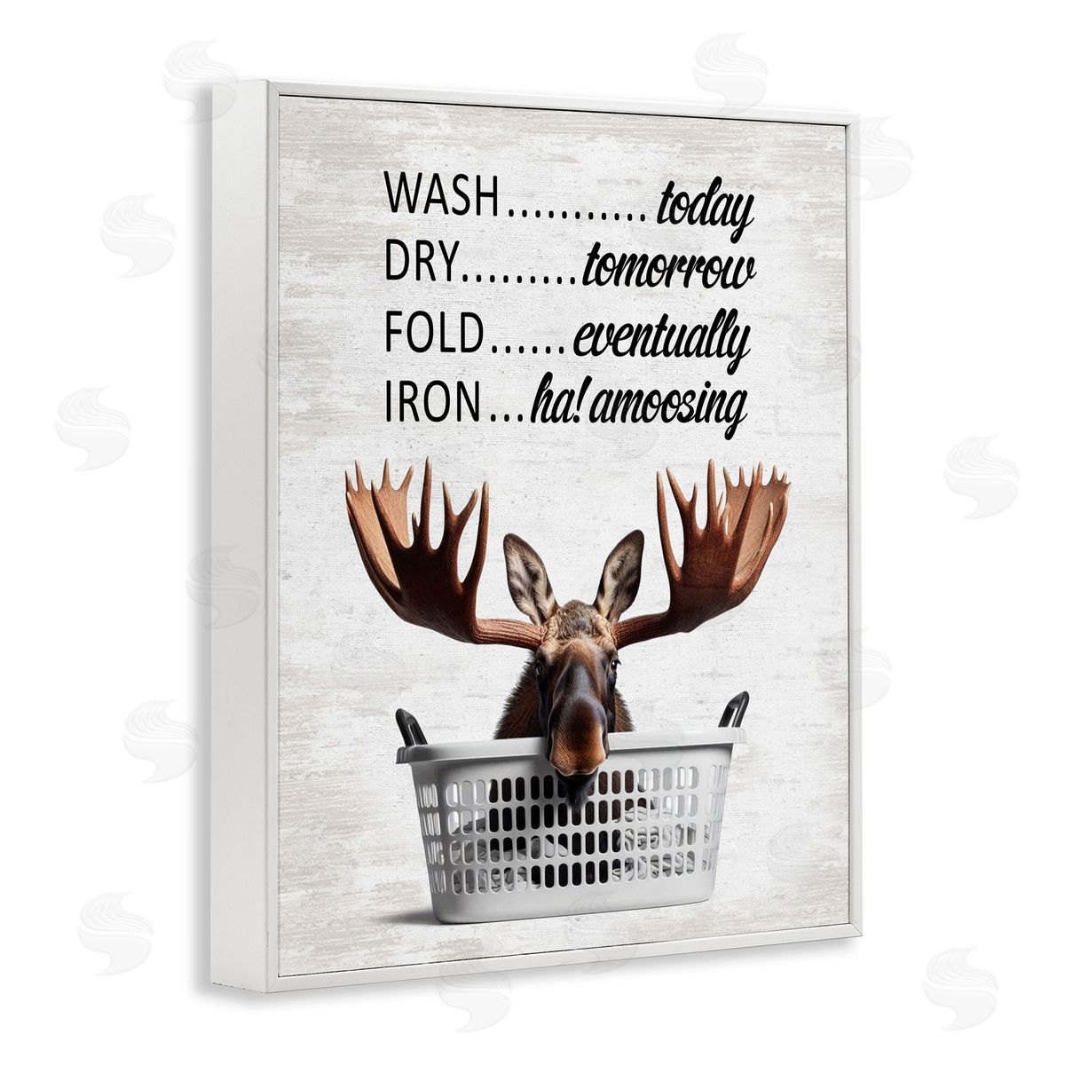 Sassy Moose & Laundry White Frame Print Wall Art, Home Decor by Lettered and Lined