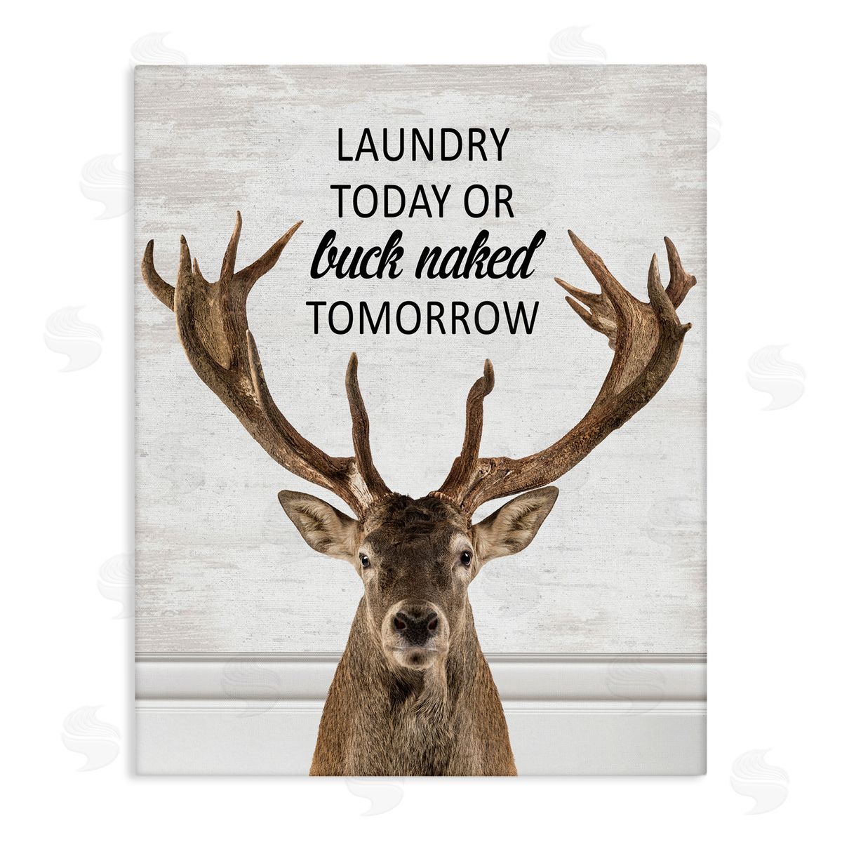 Laundry or Buck Naked Tomorrow Canvas Wall Art, Home Decor by Lettered and Lined