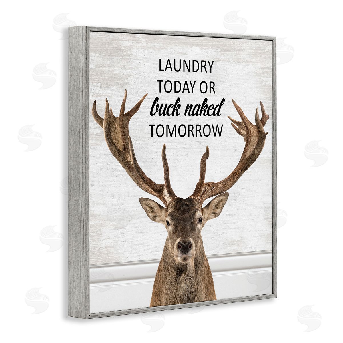 Laundry or Buck Naked Tomorrow Grey Frame Print Wall Art, Home Decor by Lettered and Lined