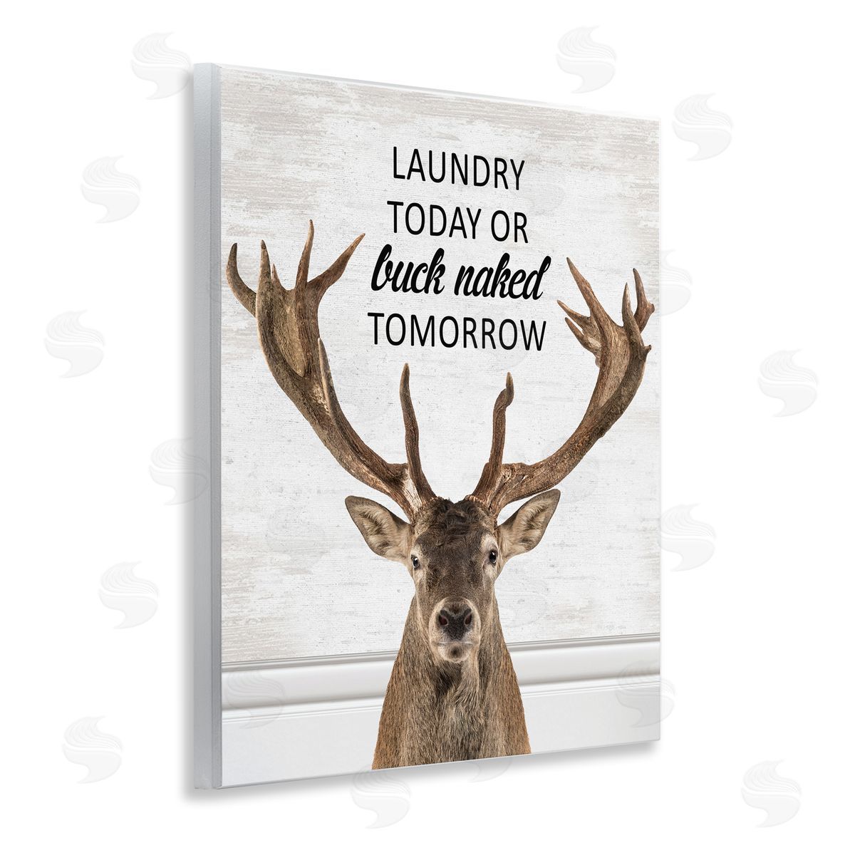 Laundry or Buck Naked Tomorrow Wood Plaque Wall Art, Home Decor by Lettered and Lined