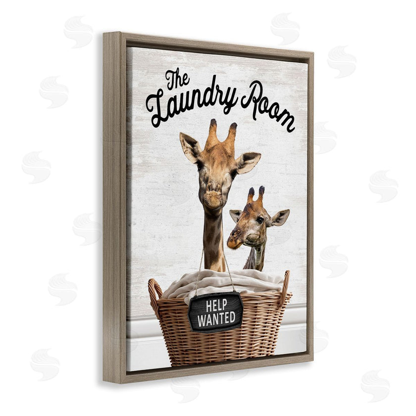 Lettered and Lined | Help Wanted Laundry Room Giraffes