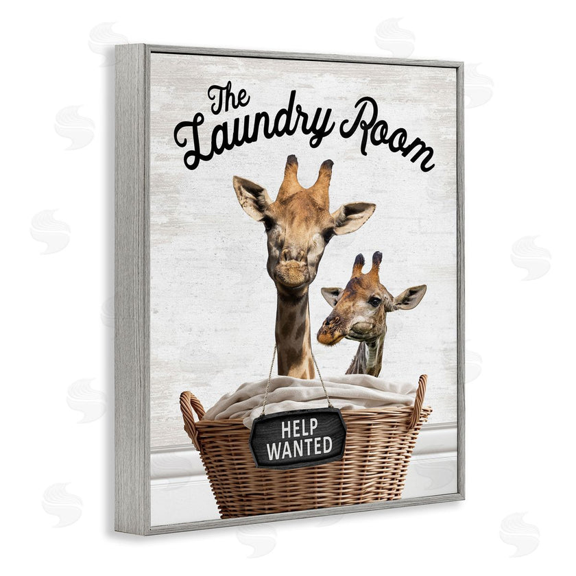 Lettered and Lined | Help Wanted Laundry Room Giraffes