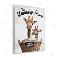 Lettered and Lined | Help Wanted Laundry Room Giraffes