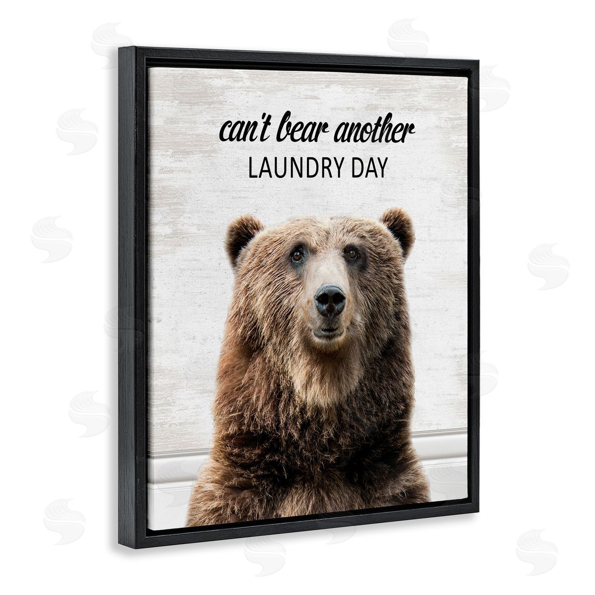 Can't Bear Another Laundry Day Black Floating Frame Canvas Wall Art, Home Decor by Lettered and Lined