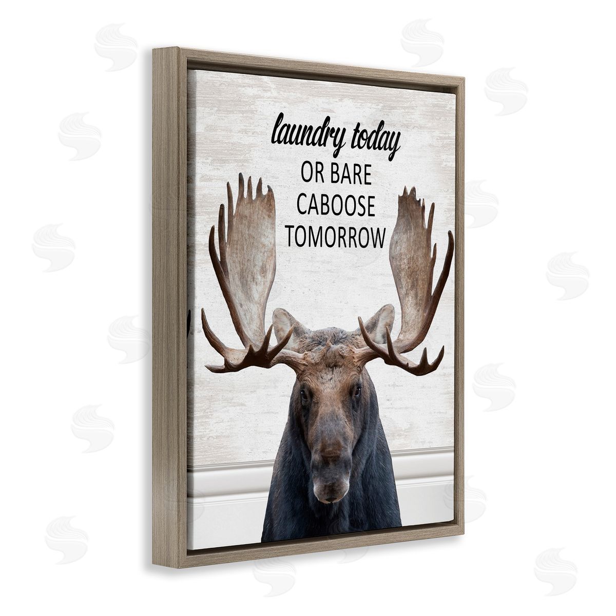 Laundry Today Bare Caboose Tomorrow Brown Floating Frame Canvas Wall Art, Home Decor by Lettered and Lined