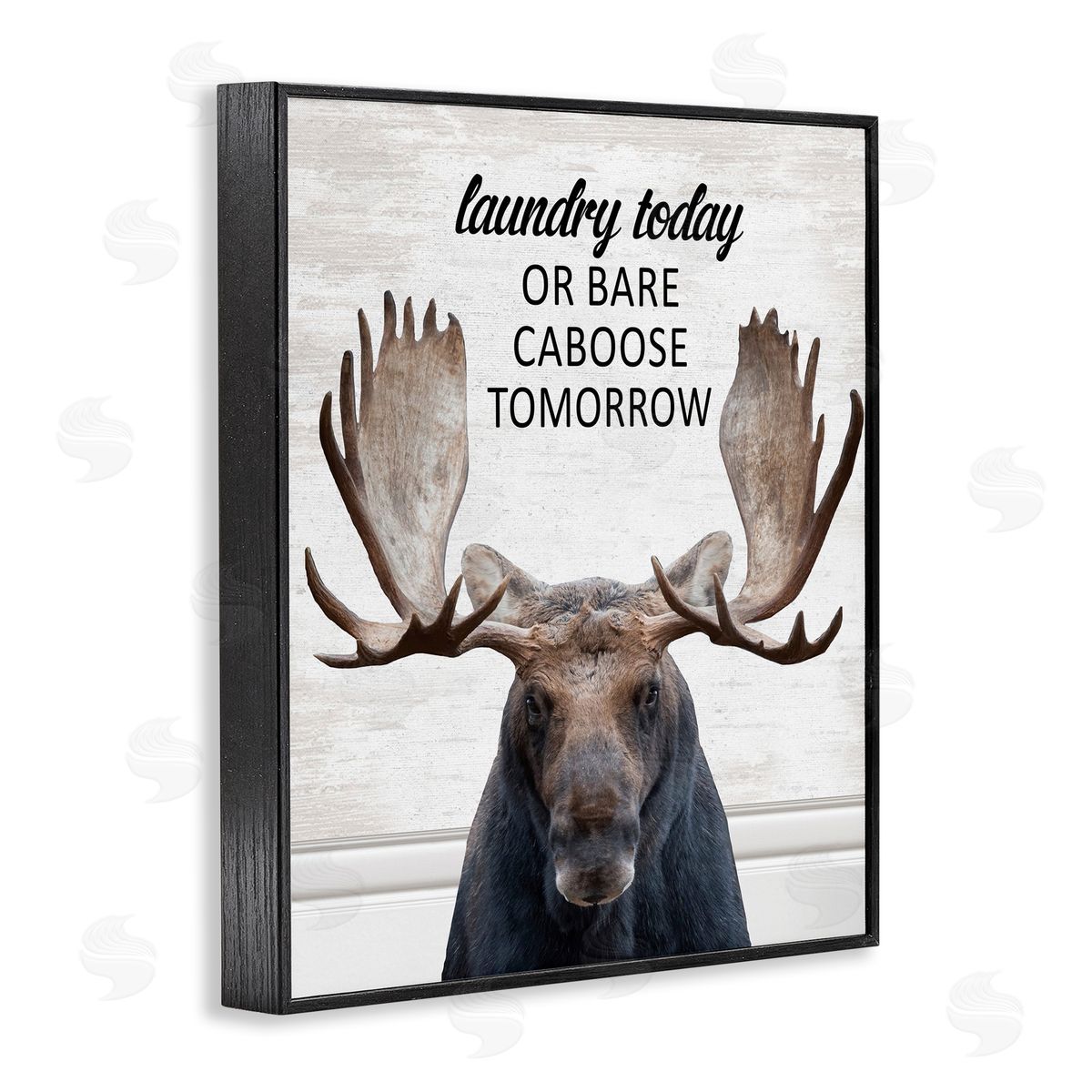 Laundry Today Bare Caboose Tomorrow Black Frame Print Wall Art, Home Decor by Lettered and Lined