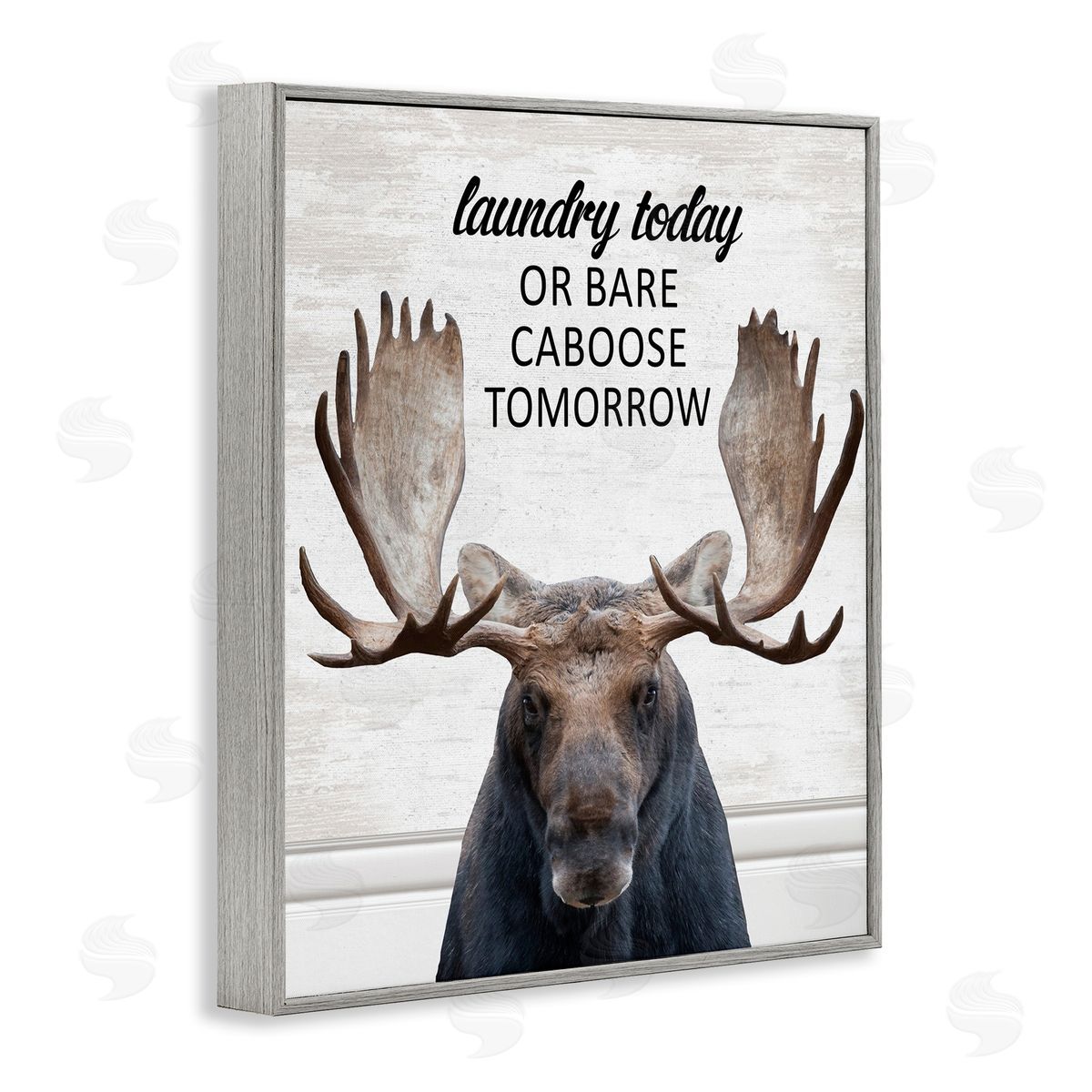 Laundry Today Bare Caboose Tomorrow Grey Frame Print Wall Art, Home Decor by Lettered and Lined