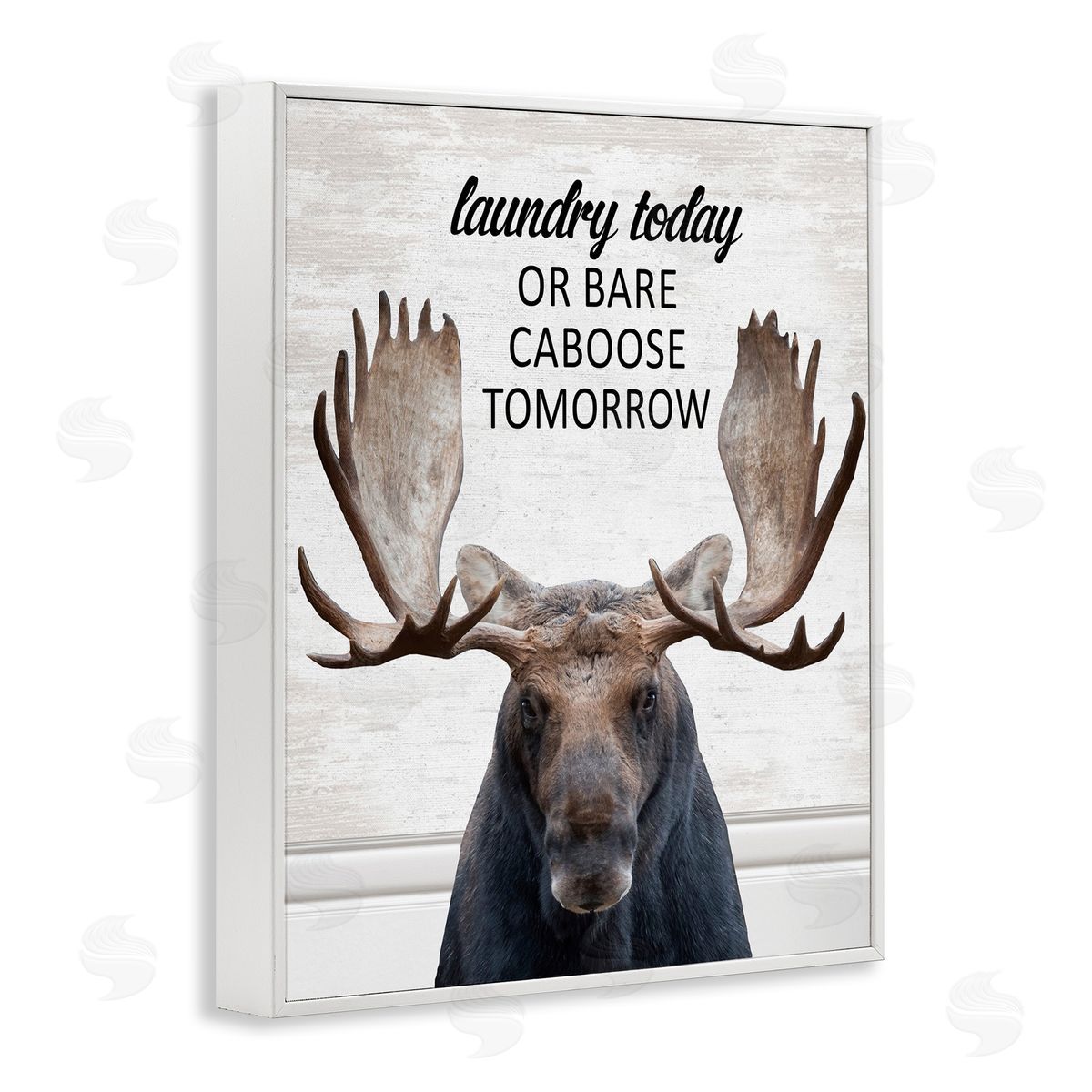 Laundry Today Bare Caboose Tomorrow White Frame Print Wall Art, Home Decor by Lettered and Lined