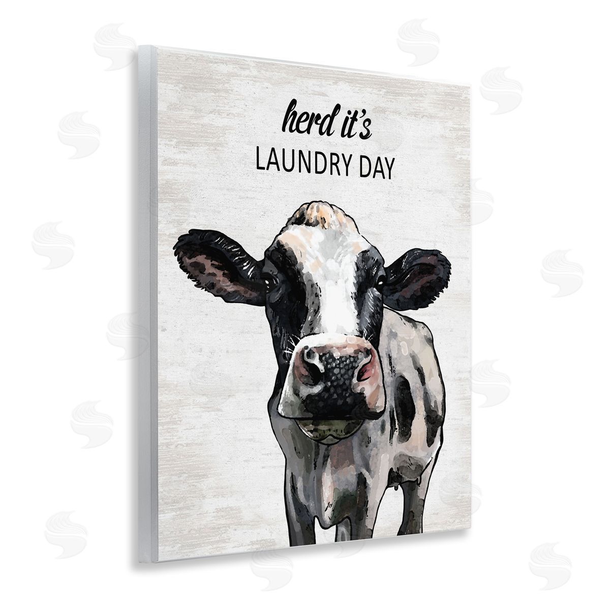 Herd It's Laundry Day Cow Wood Plaque Wall Art, Home Decor by Lettered and Lined