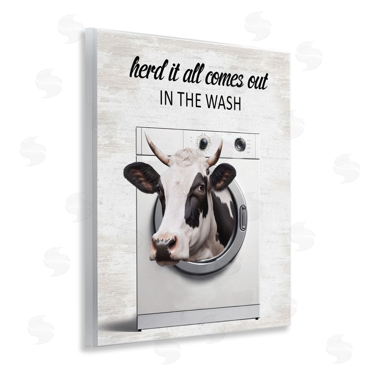 Cow & Washing Machine Wood Plaque Wall Art, Home Decor by Lettered and Lined