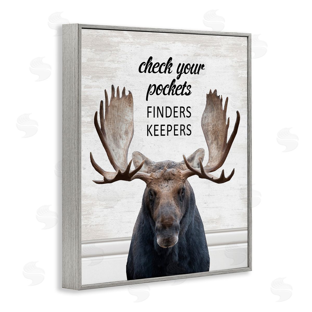 Check Pockets Laundry Reminder Grey Frame Print Wall Art, Home Decor by Lettered and Lined