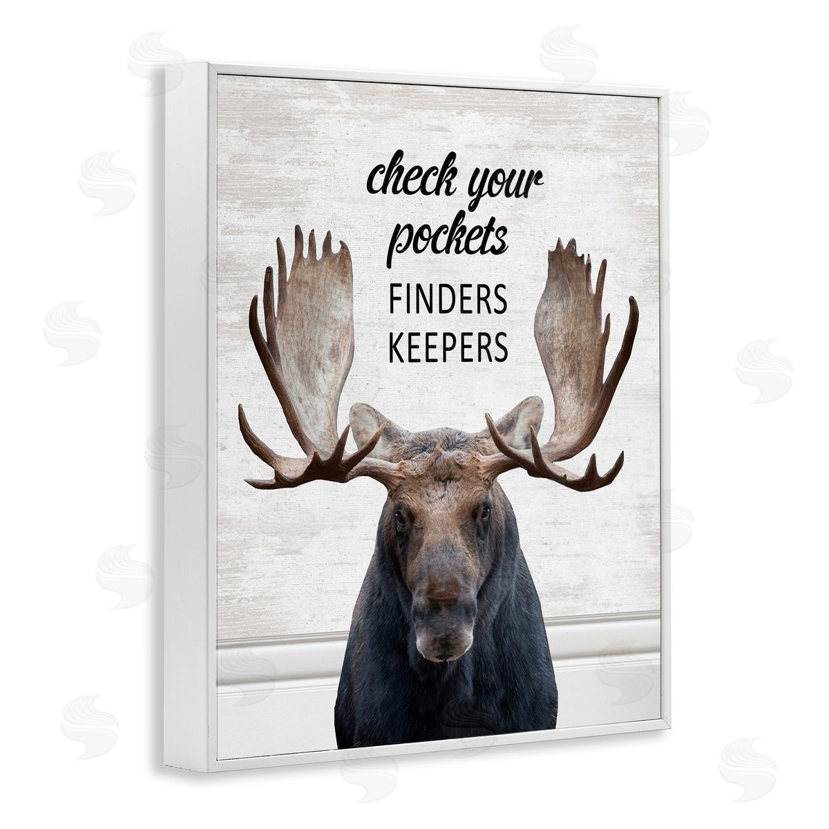 Check Pockets Laundry Reminder White Frame Print Wall Art, Home Decor by Lettered and Lined