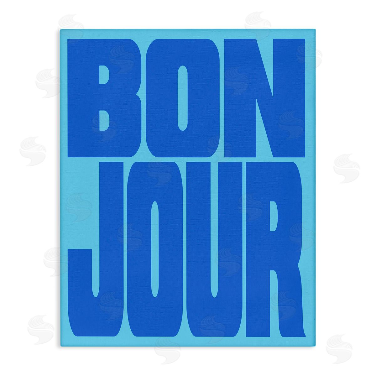 Bonjour Blue Tones Canvas Wall Art, Home Decor by House of Lulu