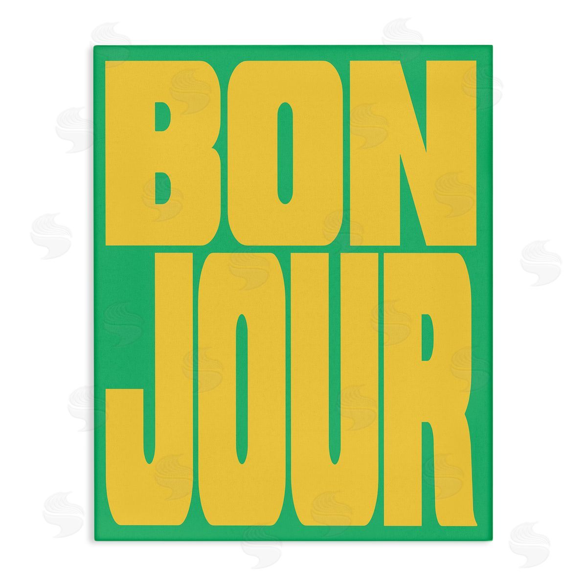 Bonjour Yellow & Green Canvas Wall Art, Home Decor by House of Lulu