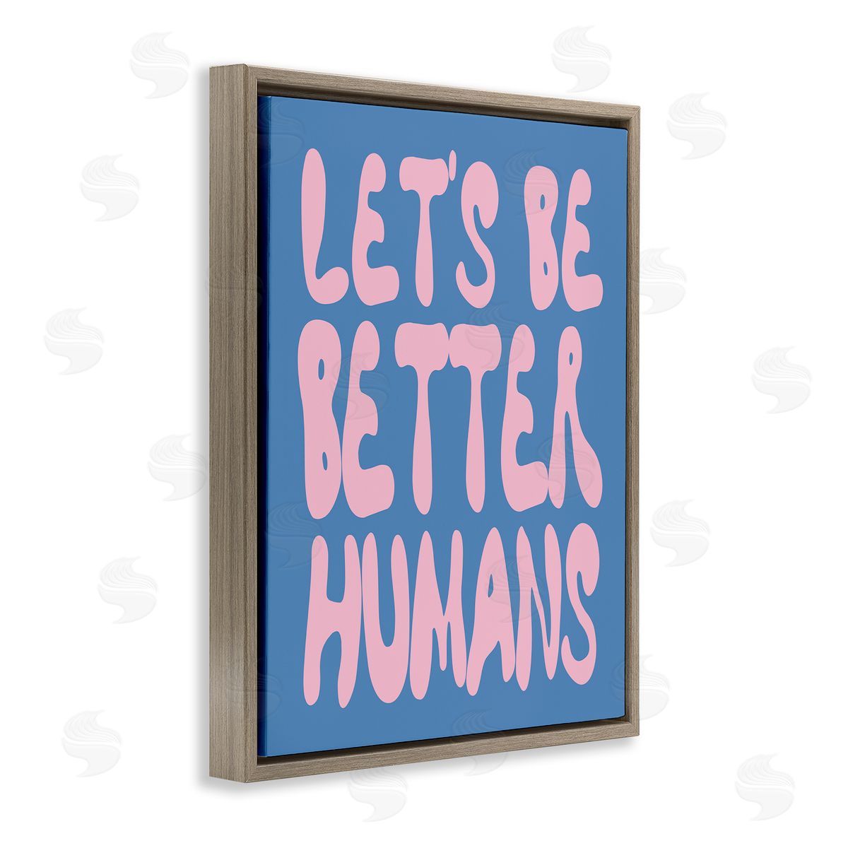 Let's Be Better Humans Brown Floating Frame Canvas Wall Art, Home Decor by House of Lulu