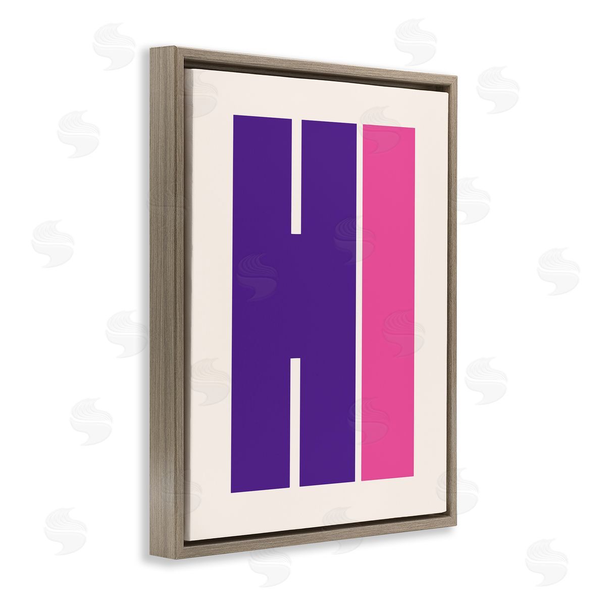 Hi Contemporary Typography Brown Floating Frame Canvas Wall Art, Home Decor by House of Lulu