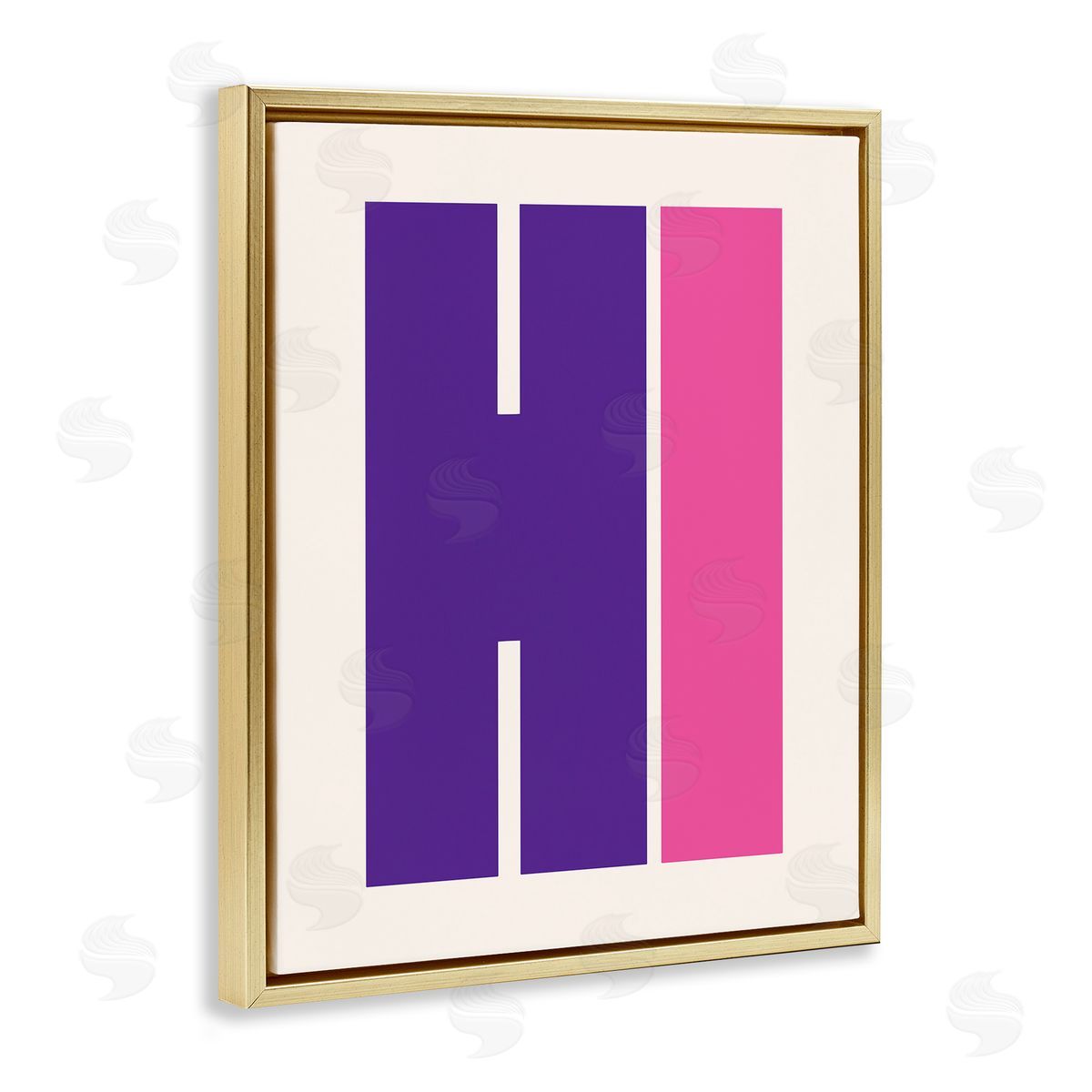 Hi Contemporary Typography Gold Floating Frame Canvas Wall Art, Home Decor by House of Lulu