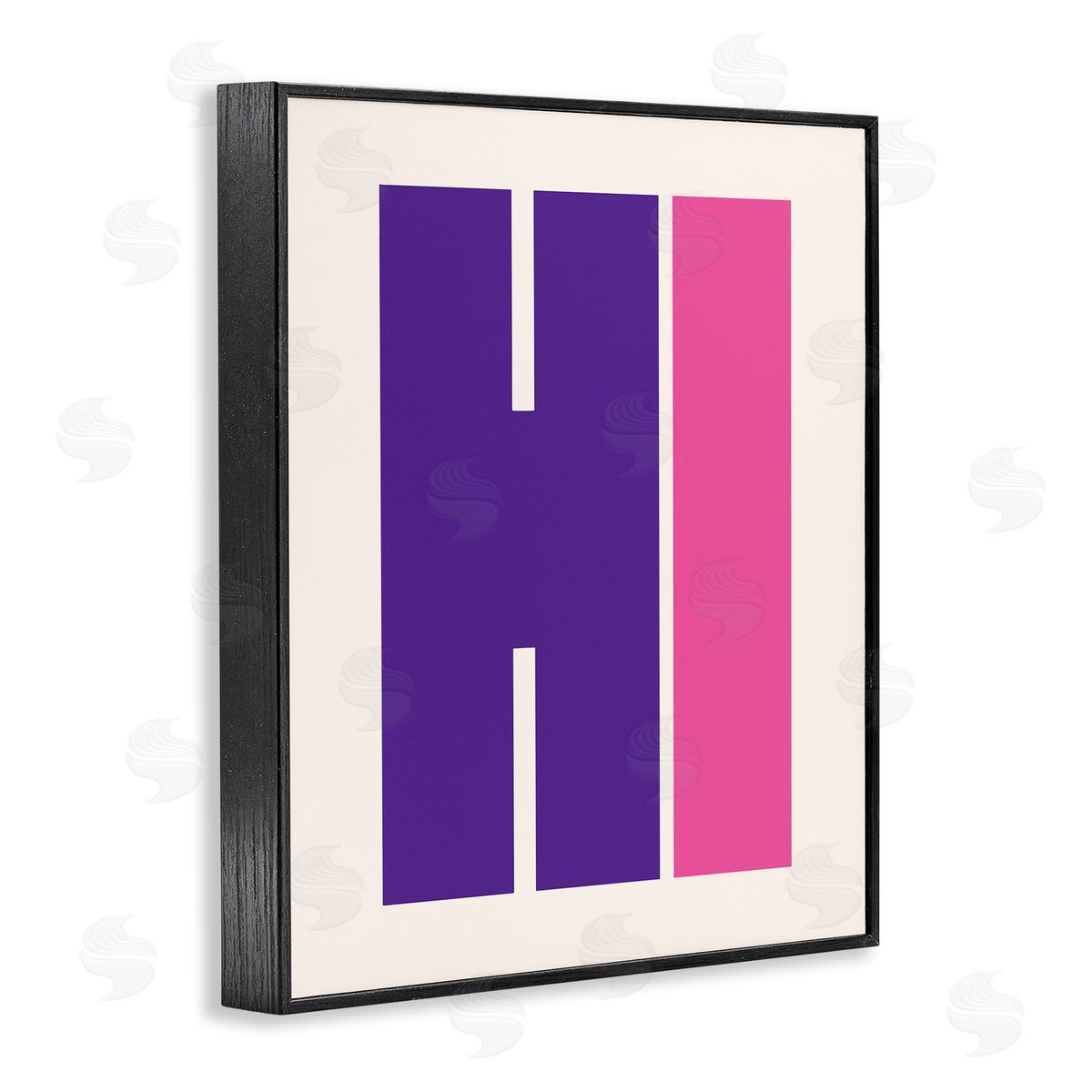 Hi Contemporary Typography Black Frame Print Wall Art, Home Decor by House of Lulu