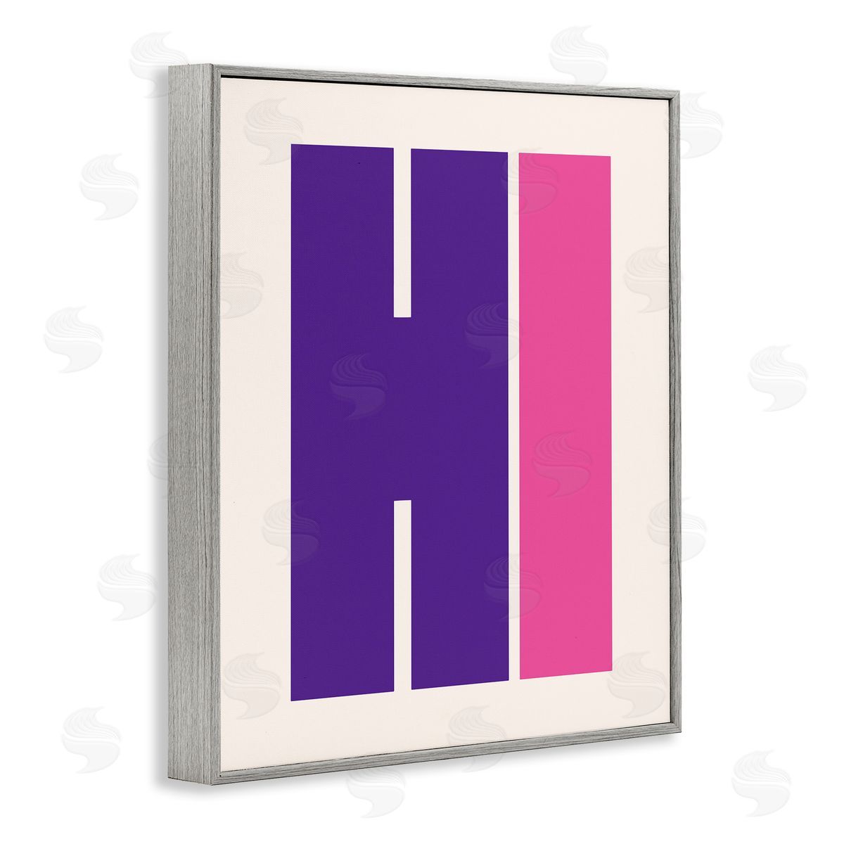 Hi Contemporary Typography Grey Frame Print Wall Art, Home Decor by House of Lulu