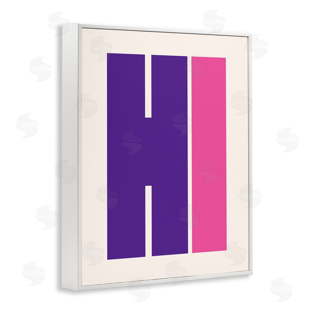 Hi Contemporary Typography White Frame Print Wall Art, Home Decor by House of Lulu