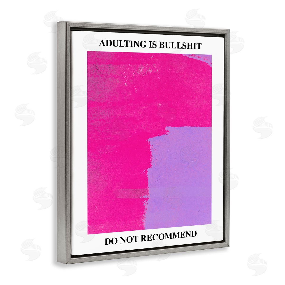 Adulting Do Not Recommend Grey Floating Frame Canvas Wall Art, Home Decor by House of Lulu
