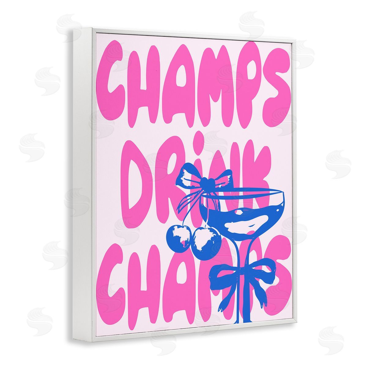 Champs Drink Champagne White Frame Print Wall Art, Home Decor by House of Lulu