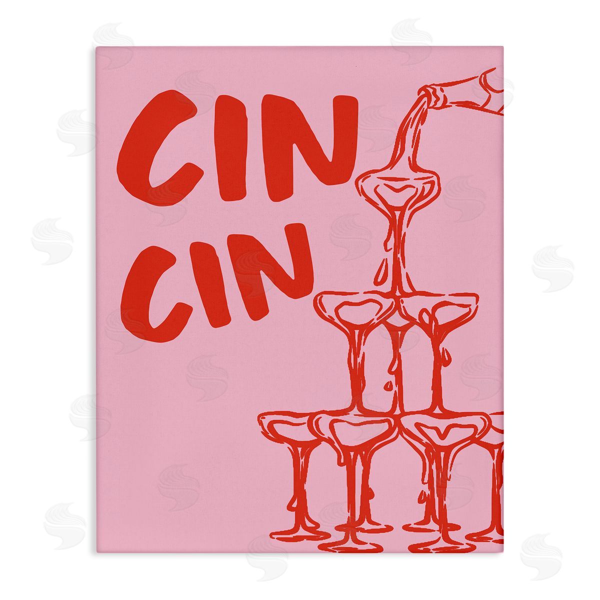 Cin Cin Champagne Tower Canvas Wall Art, Home Decor by House of Lulu