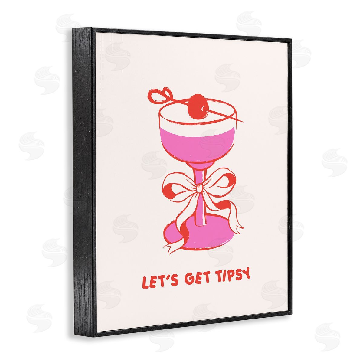 Let's Get Tipsy with Glass Black Frame Print Wall Art, Home Decor by House of Lulu