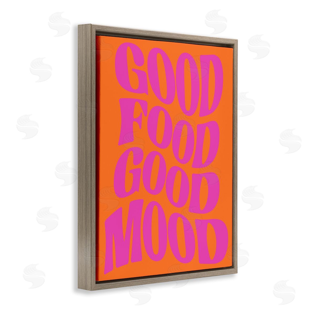 Good Food & Mood Brown Floating Frame Canvas Wall Art, Home Decor by House of Lulu