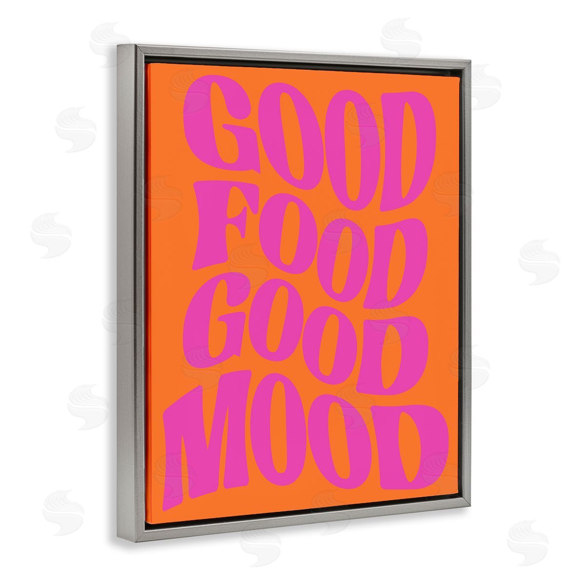 Good Food & Mood Grey Floating Frame Canvas Wall Art, Home Decor by House of Lulu