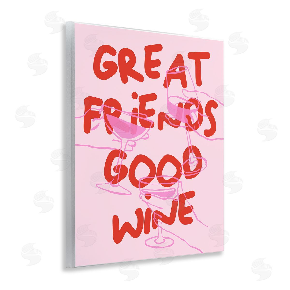 Great Friends Good Wine Wood Plaque Wall Art, Home Decor by House of Lulu