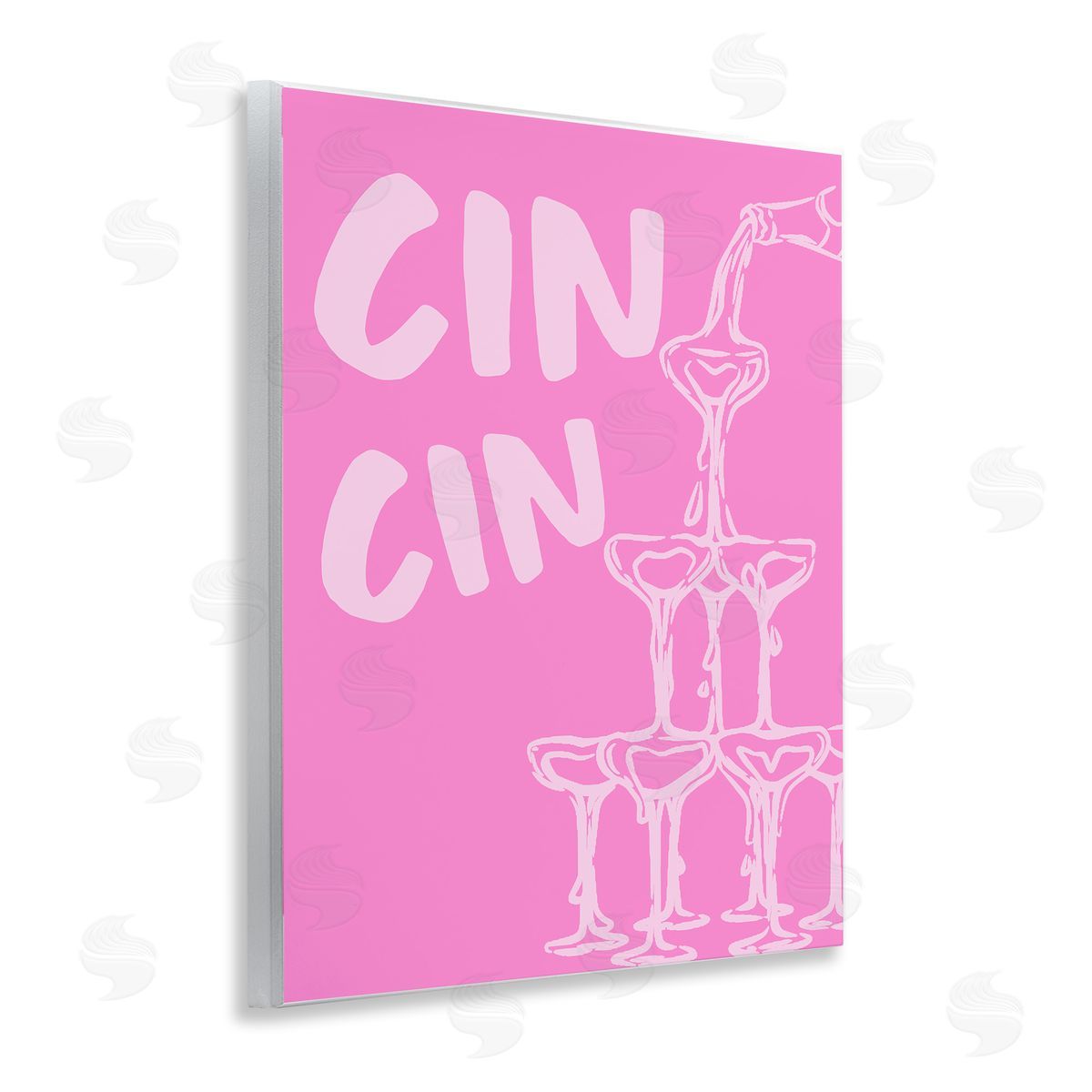 Pink Champagne Tower Wood Plaque Wall Art, Home Decor by House of Lulu