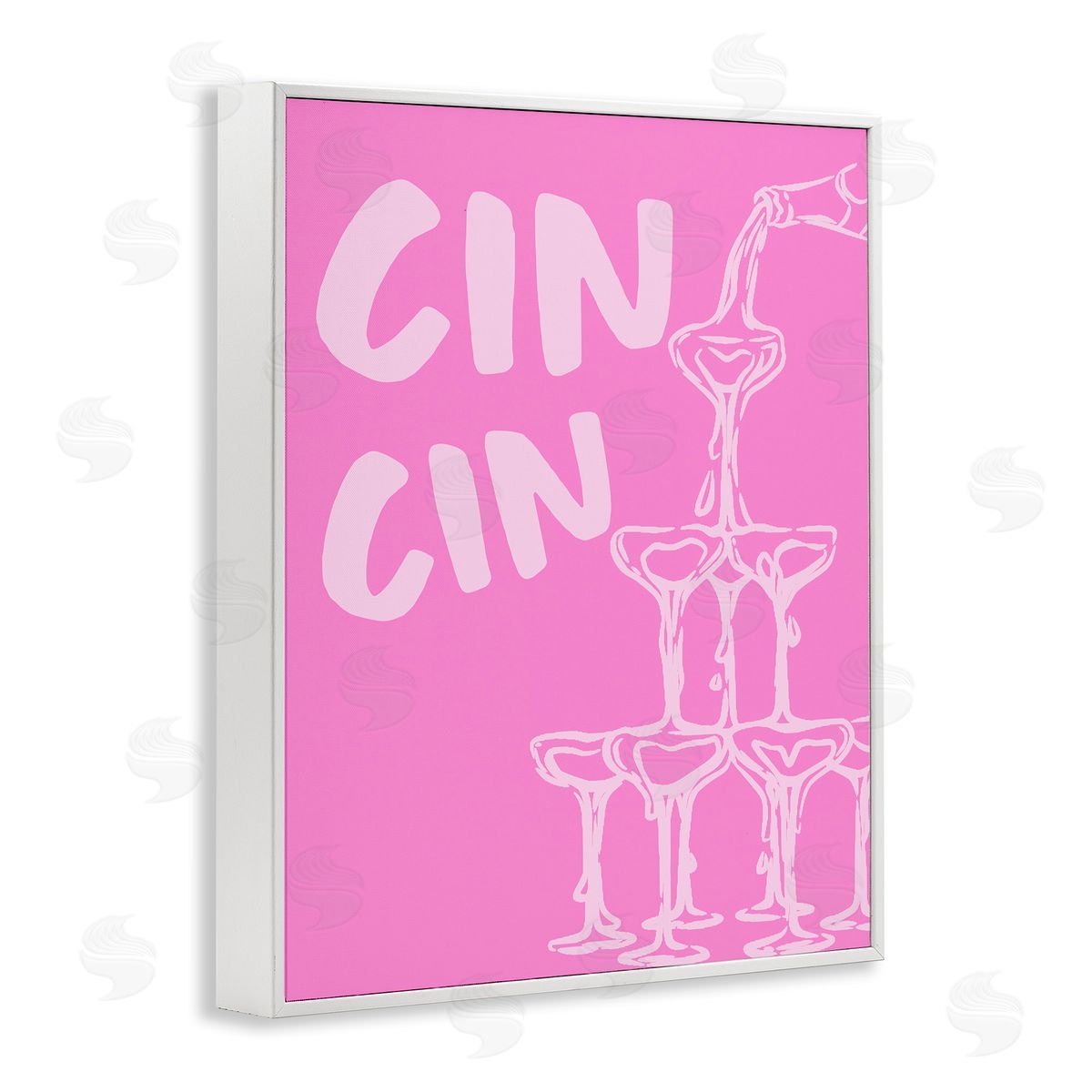 Pink Champagne Tower White Frame Print Wall Art, Home Decor by House of Lulu
