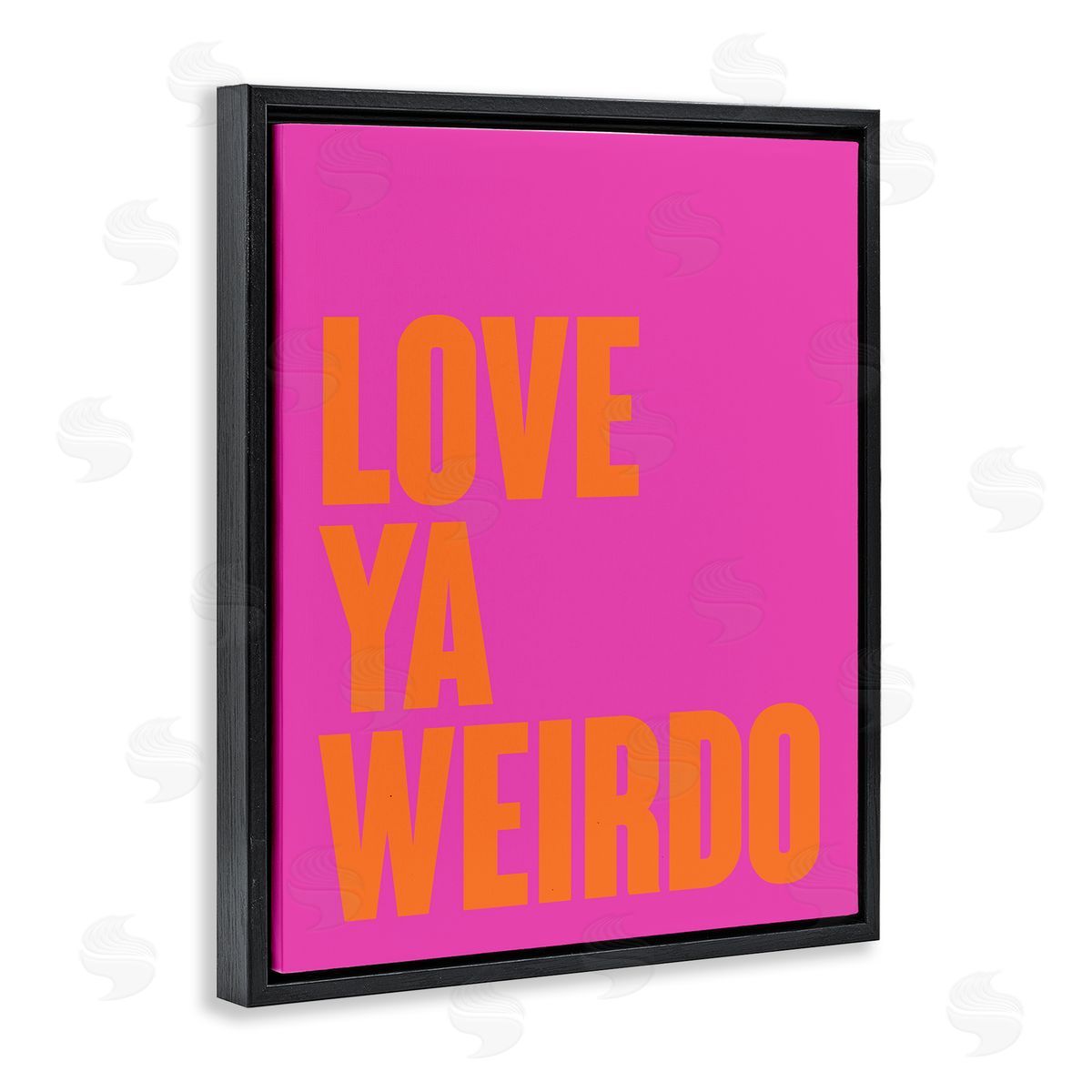 Love Ya Weirdo Phrase Black Floating Frame Canvas Wall Art, Home Decor by House of Lulu
