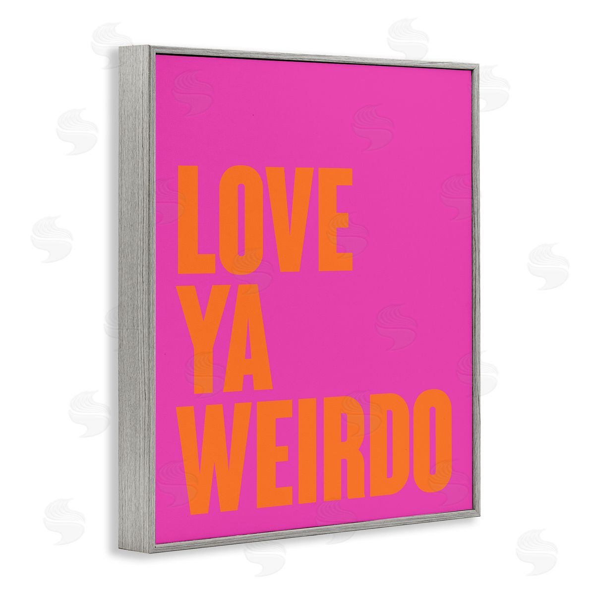 Love Ya Weirdo Phrase Grey Frame Print Wall Art, Home Decor by House of Lulu