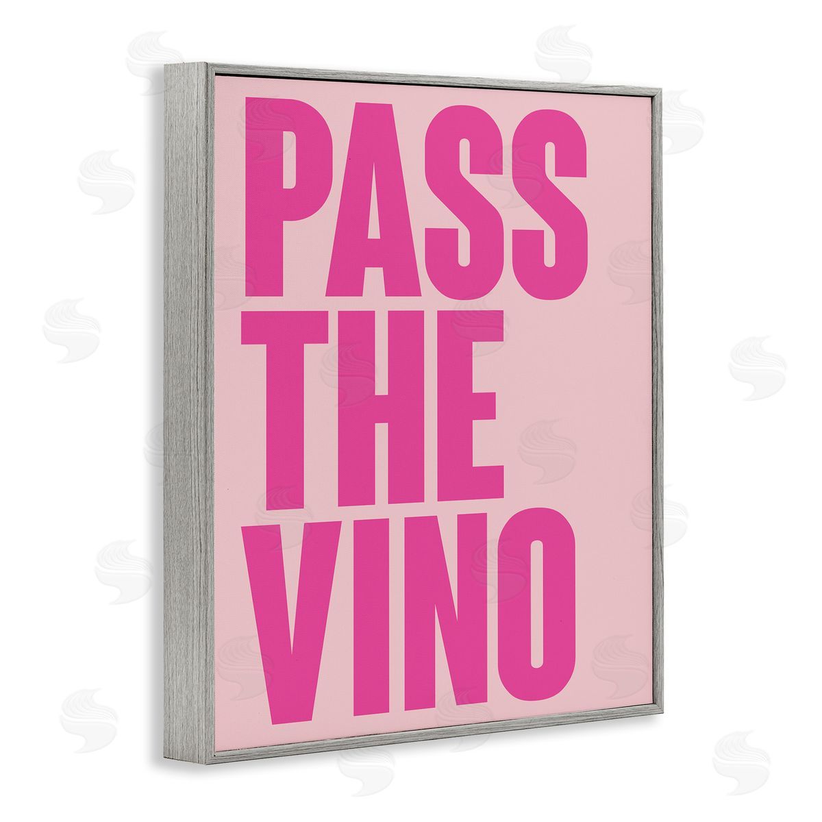 Pass The Vino Pastel Grey Frame Print Wall Art, Home Decor by House of Lulu