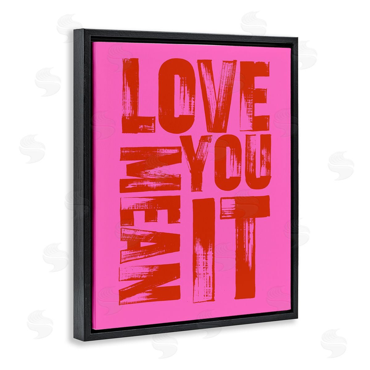 Bold Love You Mean It Black Floating Frame Canvas Wall Art, Home Decor by House of Lulu