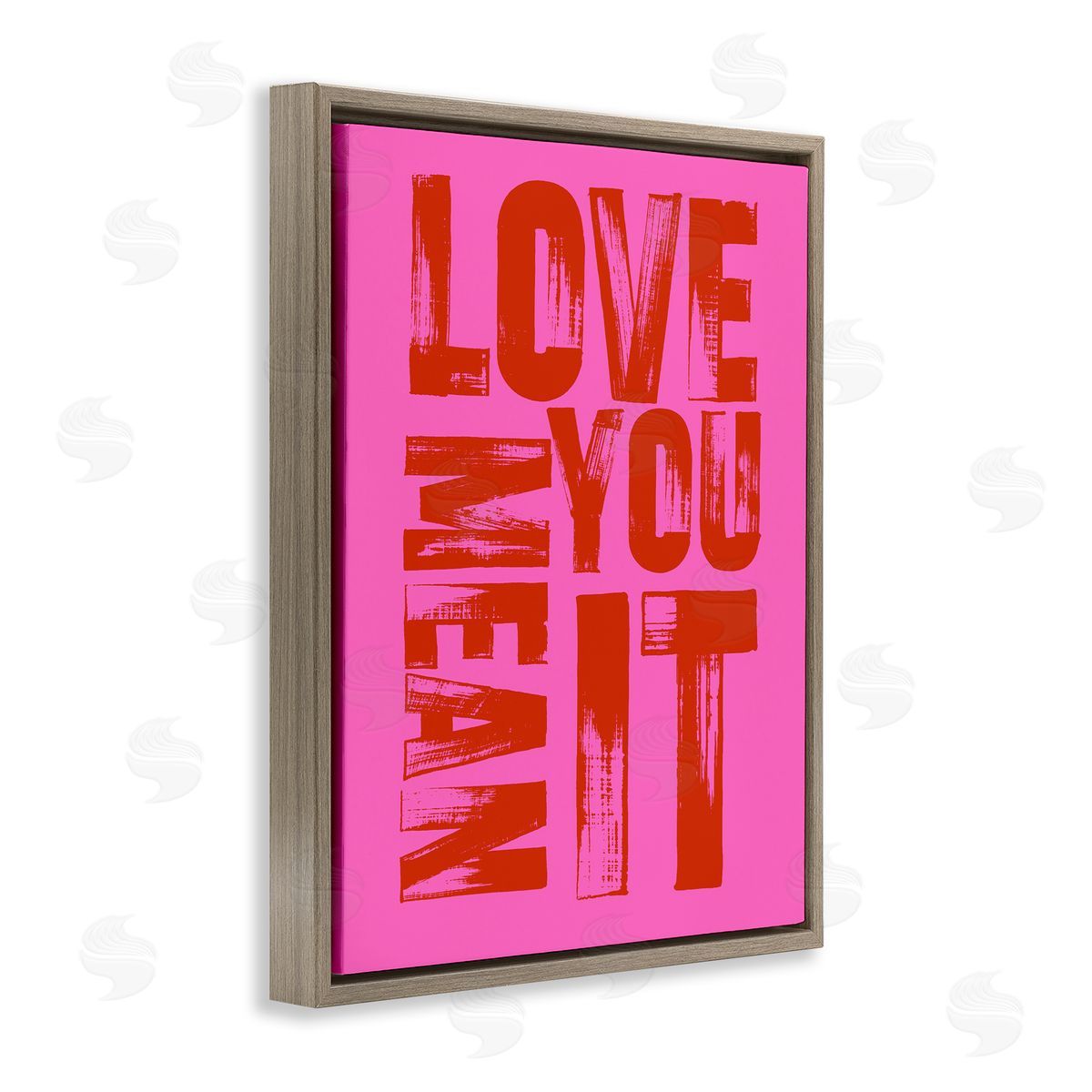 Bold Love You Mean It Brown Floating Frame Canvas Wall Art, Home Decor by House of Lulu