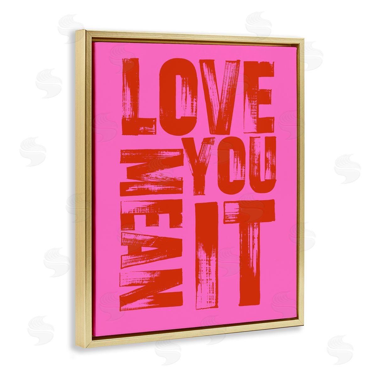 Bold Love You Mean It Gold Floating Frame Canvas Wall Art, Home Decor by House of Lulu