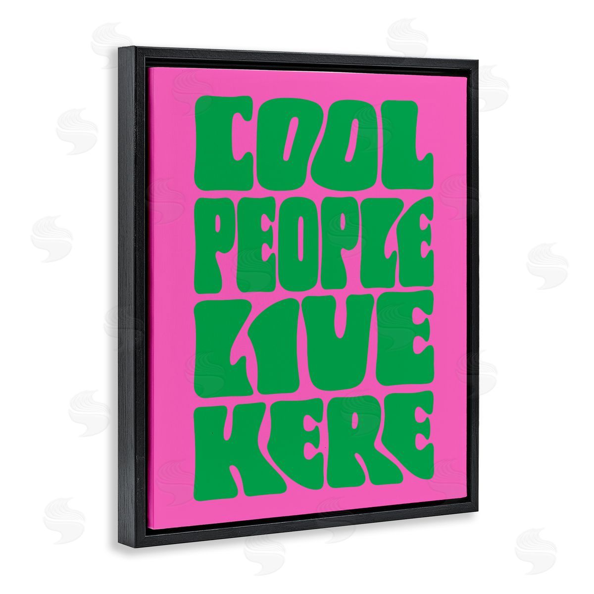 Cool People Live Here Black Floating Frame Canvas Wall Art, Home Decor by House of Lulu