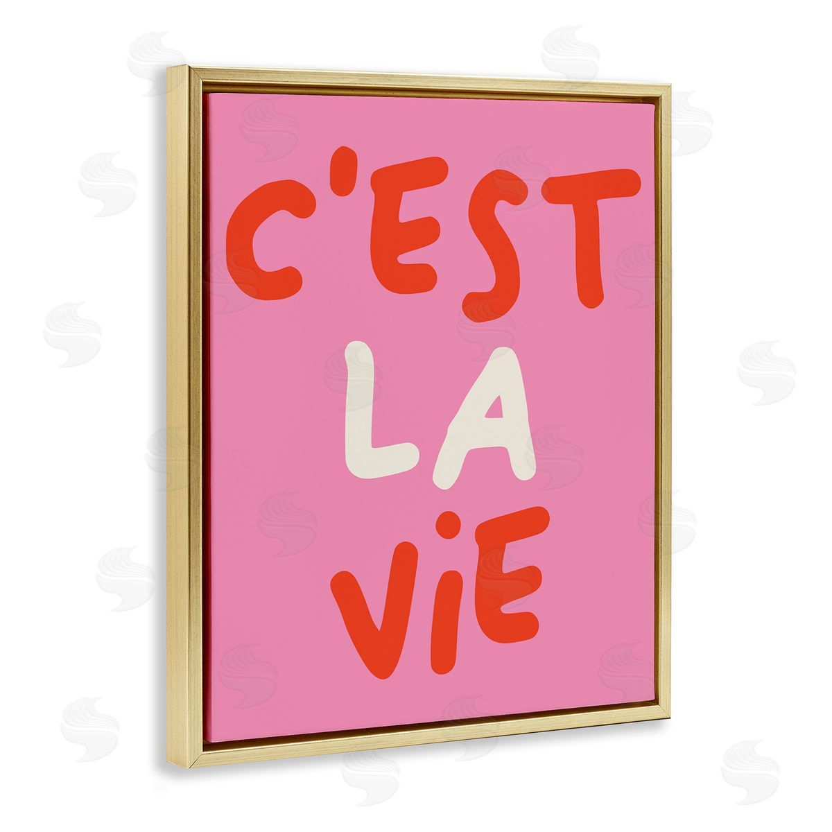 C'est La Vie on Pink Gold Floating Frame Canvas Wall Art, Home Decor by House of Lulu